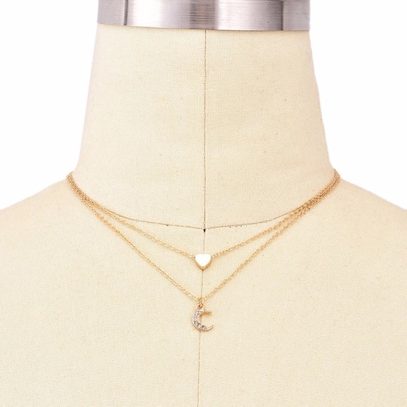 Last 1 New Dainty Heart Moon Layered Necklace - Picture 5 of 5